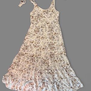 Altar'd State Cream Paisley Tie-Shoulder Maxi Sun Dress